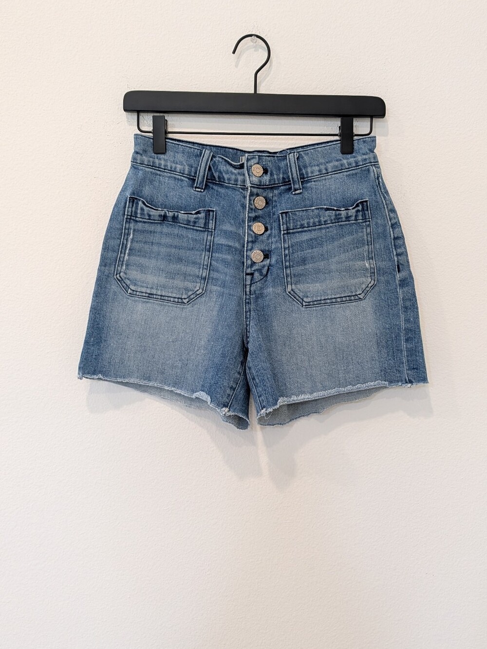 Madewell Button-Fly High-Rise Denim Shorts - 25